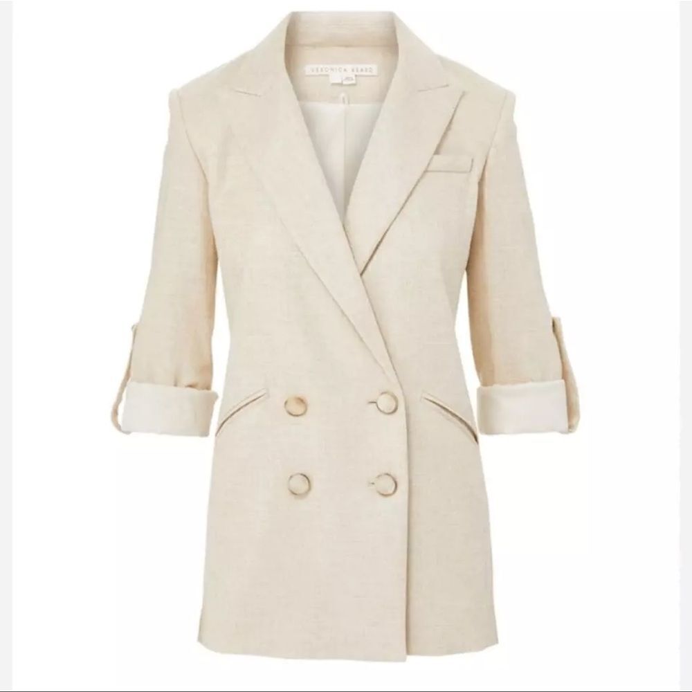 NWT Veronica Beard PARINETI DICKEY Linen
JACKET Color STONE Size 10 Tan - Picture 11 of 15